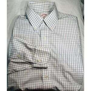 Brooks Brothers 346 Mens 15.5 2/3 The Original Polo Shirt Button Down Gingham